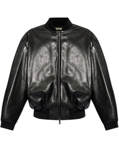 Fear Of God Leather 'Bomber' Jacket - Black