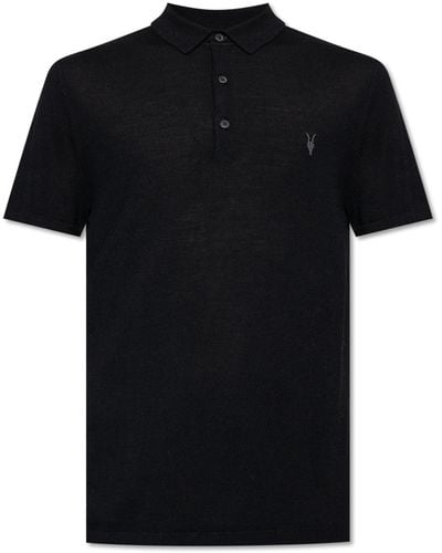 AllSaints 'mode' Polo Shirt, - Black