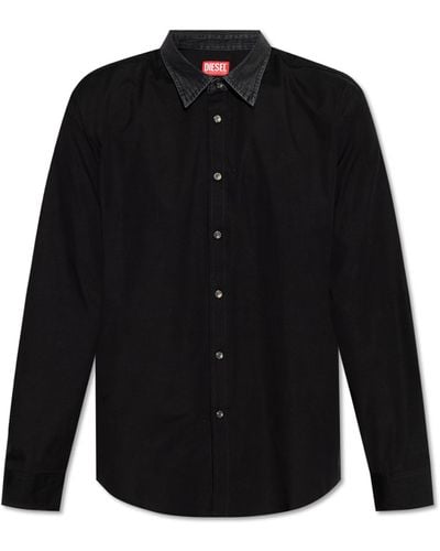 DIESEL S-holls Cotton Shirt - Black