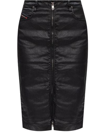 DIESEL Coated Denim Skirt - Black