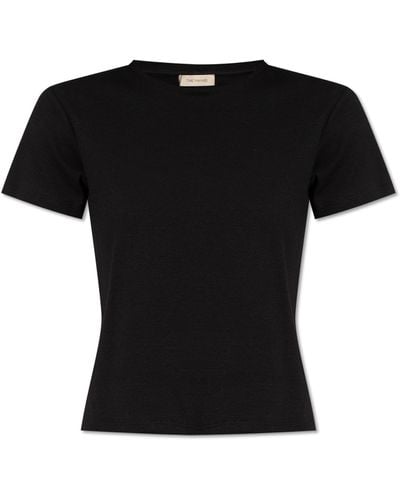 The Mannei 'larvik' Ribbed Top, - Black