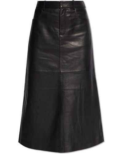 Gestuz 'olivigz' Leather Skirt, - Black