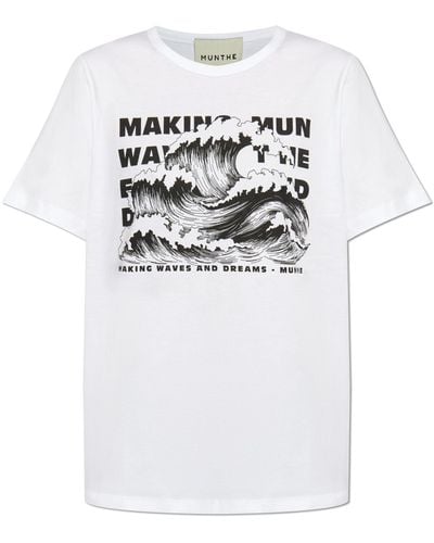Munthe Printed T-shirt, - White