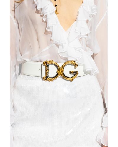 Dolce & Gabbana Leather Belt - White