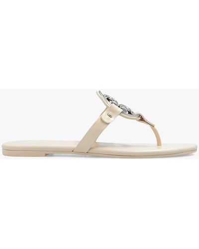 Tory Burch ‘Miller’ Slides With Logo - White