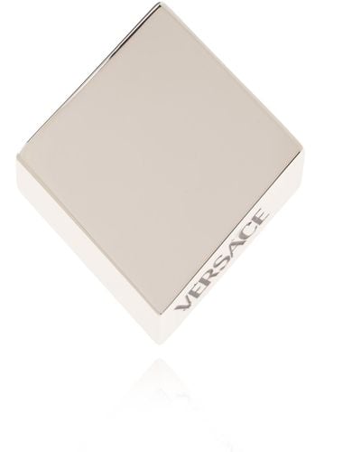 Versace Logo-engraved Ring, - White