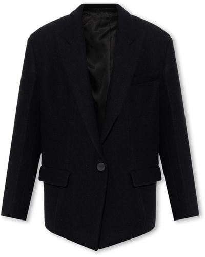 The Attico ‘Glen’ Cropped Coat - Black