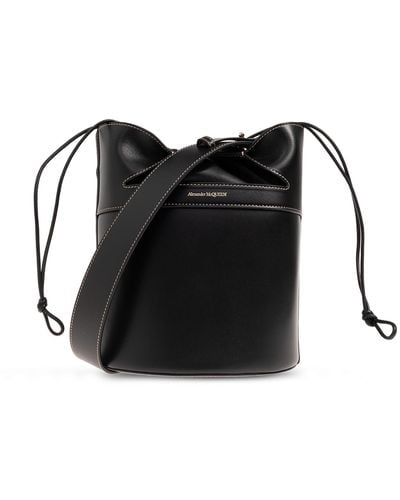 Alexander McQueen 'bow' Bucket Shoulder Bag, - Black