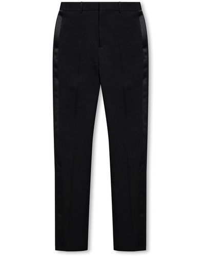 Saint Laurent Pants With Satin Side Stripes - Black