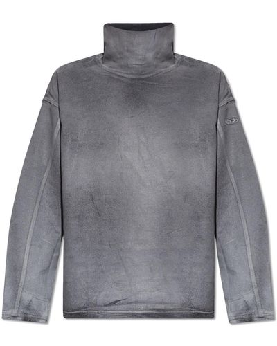 DIESEL 'd-nlabelcol-s' Reflective Sweatshirt, - Grey