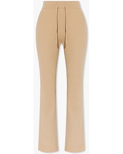 Nanushka ‘Alea’ Ribbed Trousers - Natural