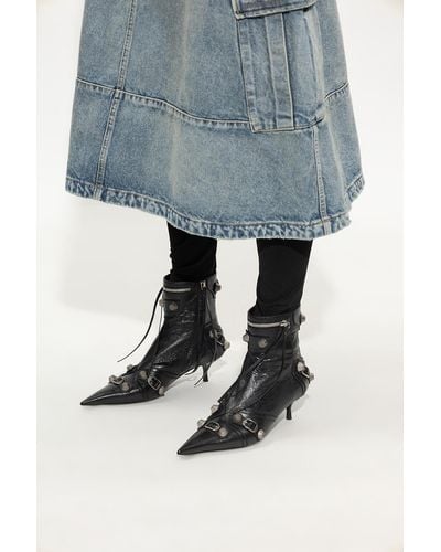 Balenciaga ‘Cagole’ Heeled Ankle Boots - Black