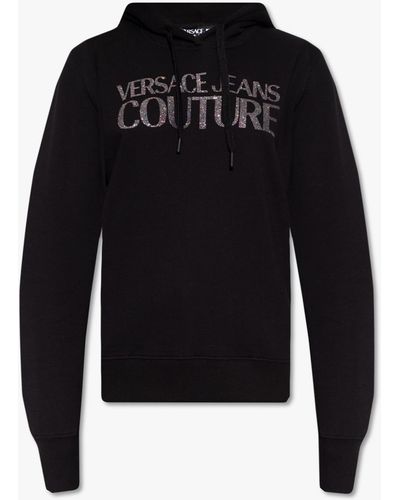 Versace Hoodie With Logo - Black
