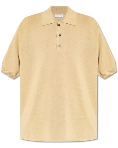 Ferragamo Polo Shirt With Logo, - Natural
