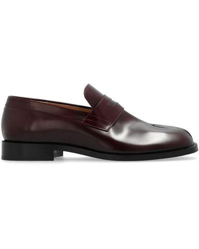Maison Margiela Leather `tabi` Shoes, - Brown
