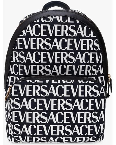 Versace Monogrammed Backpack - Black