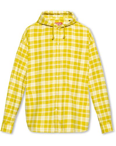 DIESEL 's-dewny-hood' Hooded Shirt - Yellow