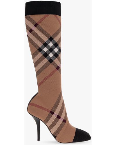 Burberry 'dolman' Heeled Boots - Brown