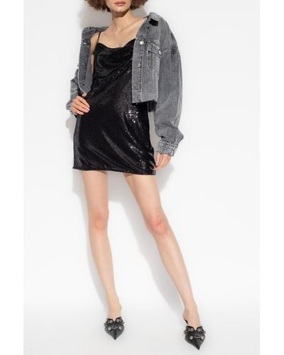 AllSaints Haddie Cowl-neck Sequinned Mini Slip Dress - Black