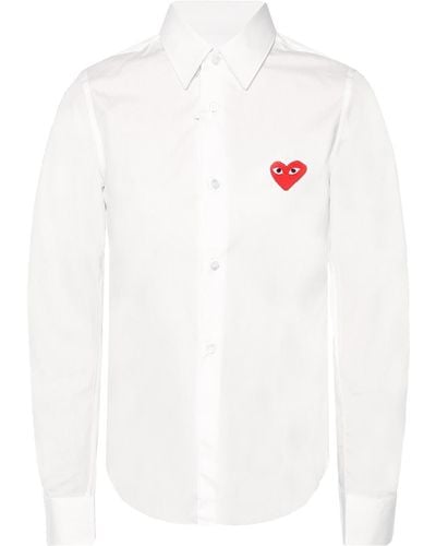 COMME DES GARÇONS PLAY Logo-appliqued Classic Shirt, - White