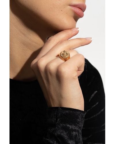 Versace Medusa Head Ring, - Natural