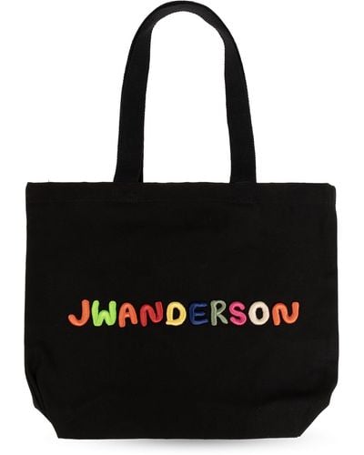 JW Anderson Shopper Bag With Logo, - Black