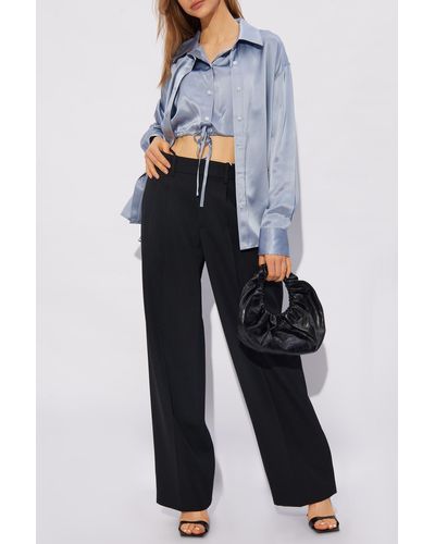 T By Alexander Wang Shirt With Sewn-in Top, - Blue