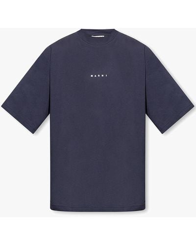 Marni T-Shirt With Logo - Blue