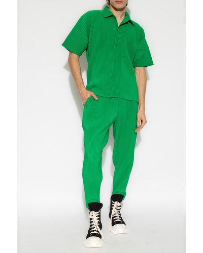 Homme Plissé Issey Miyake Pleated Pants - Green