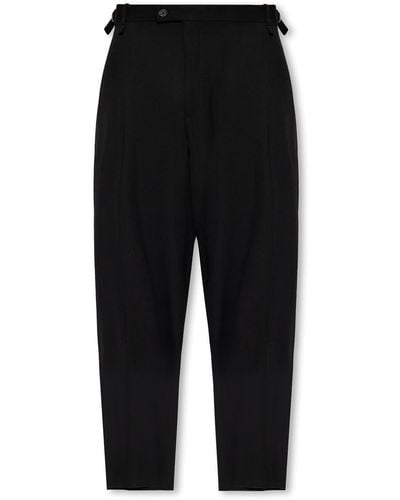 Balenciaga Relaxed-Fitting Pleat-Front Trousers - Black