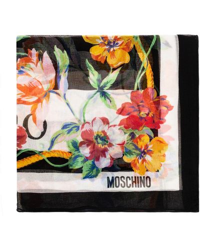 Moschino Floral Scarf, - Black