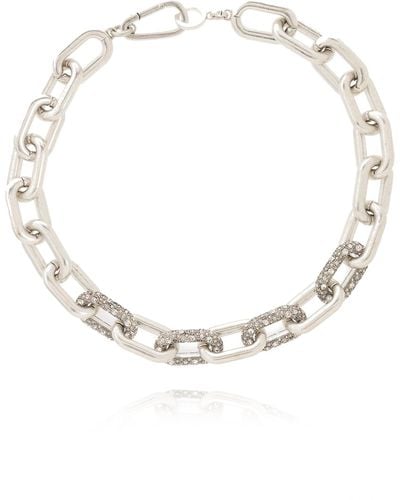 AllSaints Crystal-Embellished Short Necklace - White