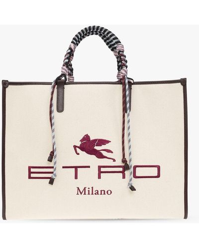 Etro Shopper Bag With Logo - Pink
