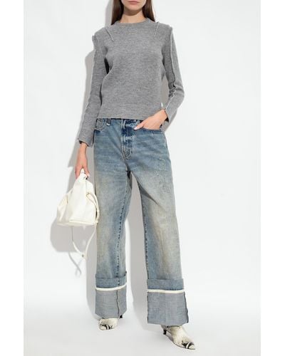 R13 Jeans With Wide Legs - Blue