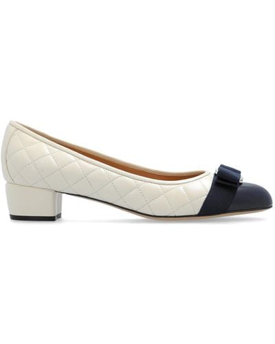 Ferragamo 'vara' Heeled Shoes, - White