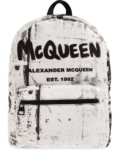 Alexander McQueen Backpack With Logo, - Grey