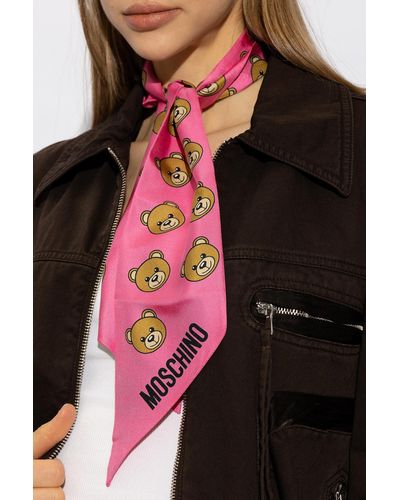 Moschino Printed Scarf, - Pink