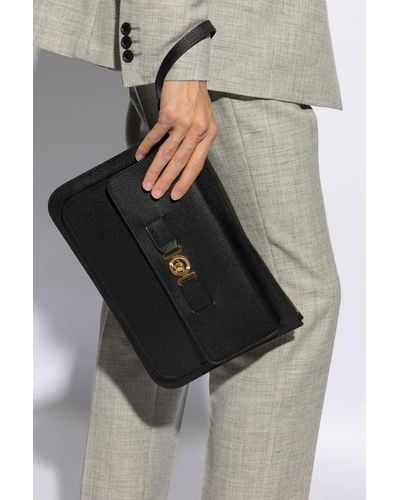 Versace Leather Briefcase - Black
