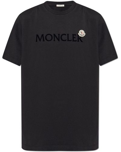 Moncler T-shirt With Logo, - Black