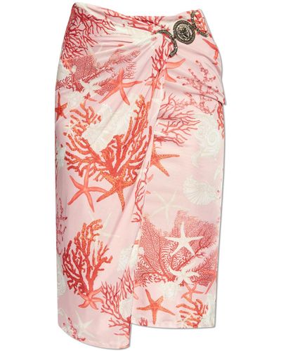Versace Skirt With 'barocco Sea' Print, - Pink