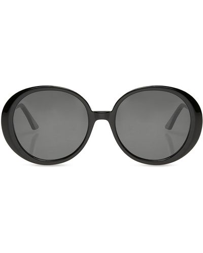 Emmanuelle Khanh Logo Sunglasses, - Black