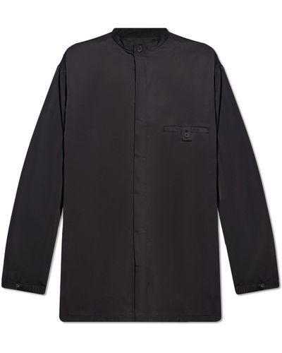 Y-3 Shirt With Standing Collar, - Blue