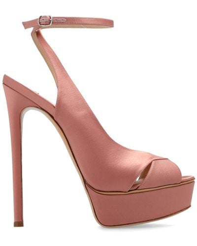 Casadei 'flora Jolly' Satin Platform Sandals, - Pink