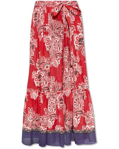 Etro Patterned Skirt, - Red