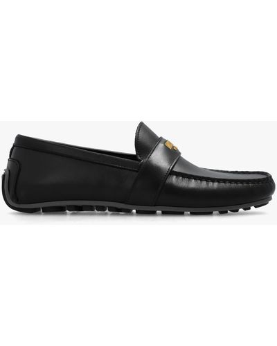 Moschino Moccasins With Logo - Black
