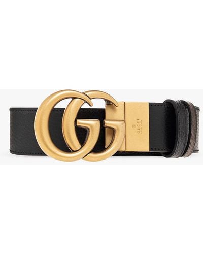 Gg buckle leather belt Gucci Blue size XXS International in Leather -  22557598
