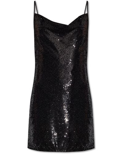 AllSaints Haddie Cowl-neck Sequinned Mini Slip Dress - Black