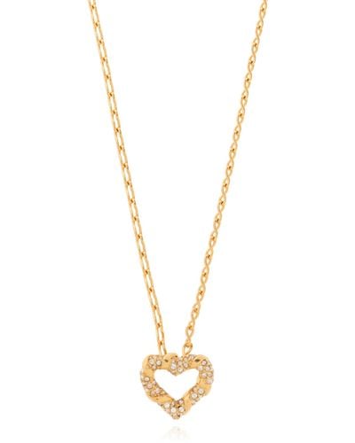 Lanvin Heart-shaped Pendant Necklace, - Metallic