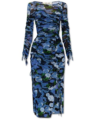 Diane von Furstenberg 'silka' Floral Dress, - Blue