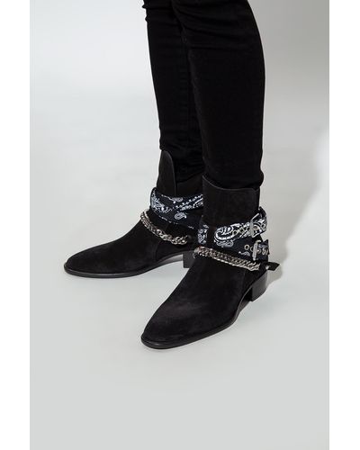 Amiri ‘Bandana’ Heeled Ankle Boots - Black